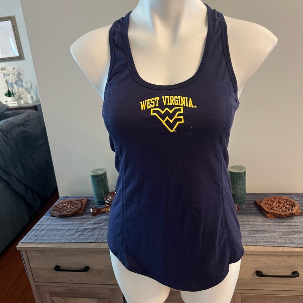 Rivalry threads navy and yellow West Virginia tank